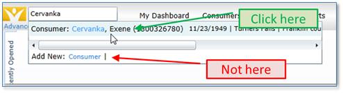 screenshot:  Showing CLICK HERE, not here